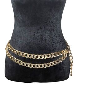 VINTAGE Chunky Goldtone Chain Link Belt Retro Y2K Classic Women’s Belt SZ M